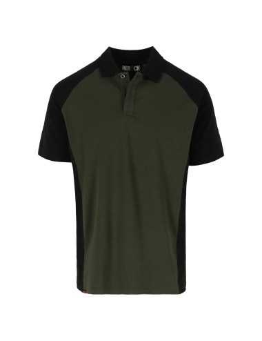 Polo travail bicolore manches courtes Brabo Herock kaki