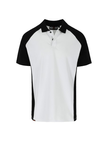 Polo travail bicolore manches courtes Brabo Herock blanc