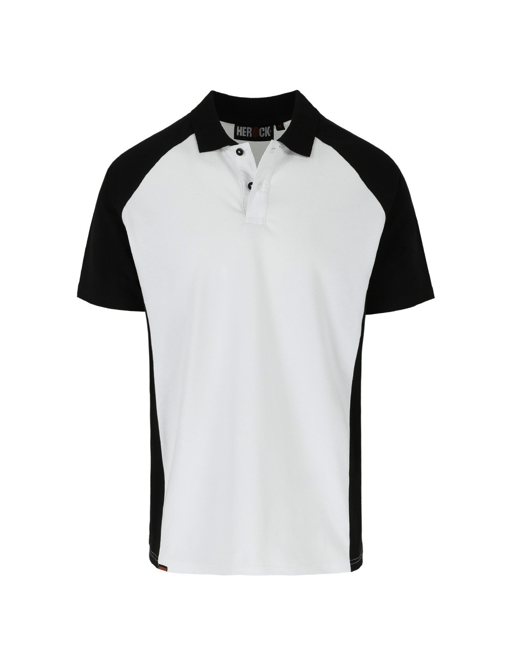 Polo travail bicolore manches courtes Brabo Herock blanc