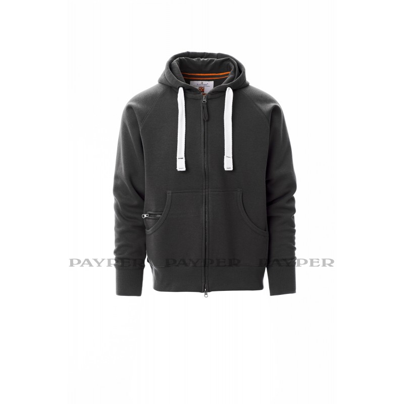 Sweat de travail zippé capuche Dallas Payper gris vue 1