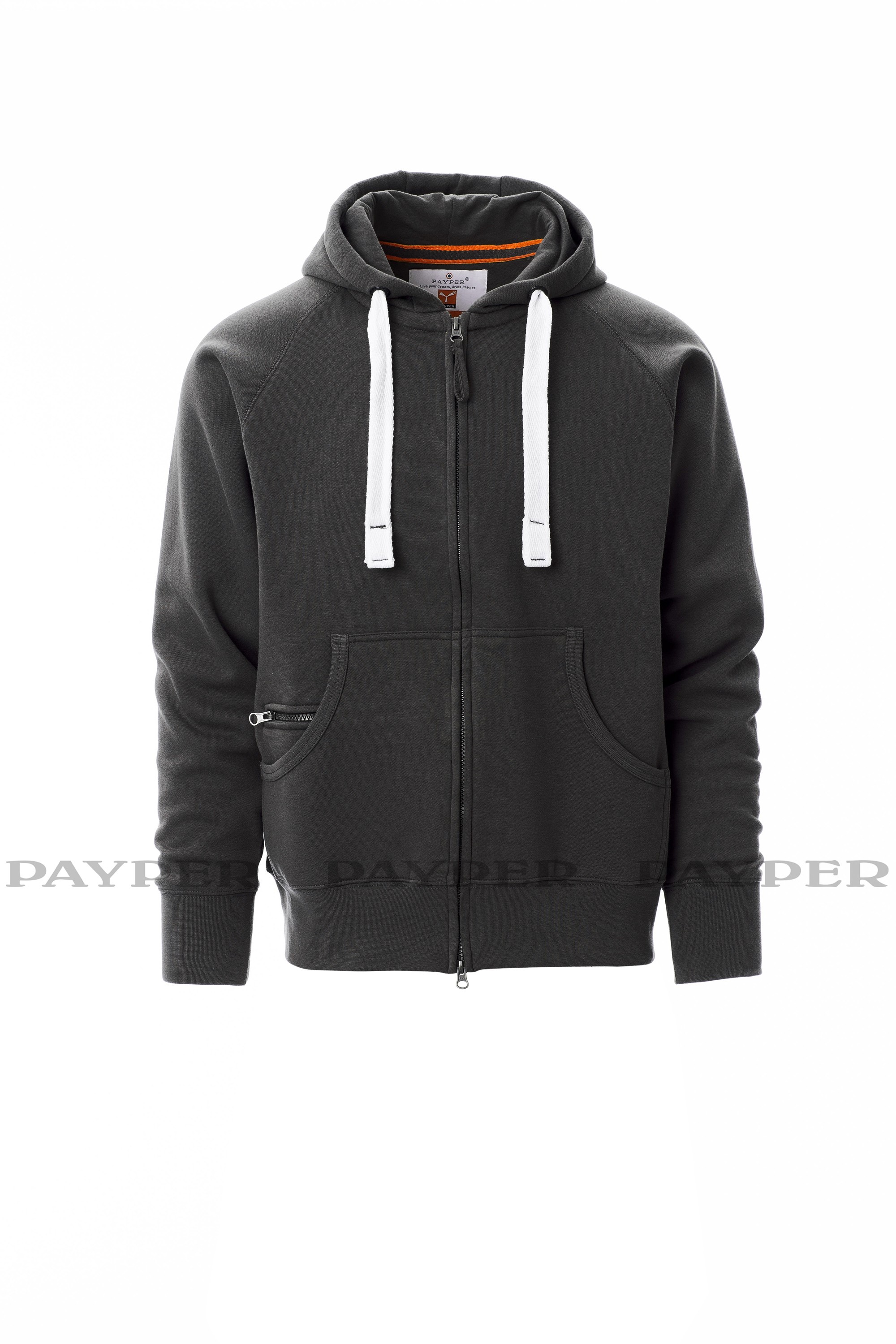 Sweat de travail zippé capuche Dallas Payper gris vue 1