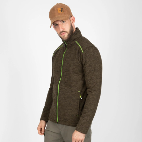 Gilet de travail maille doublee polaire col montant Lenny Nine Worths kaki 1