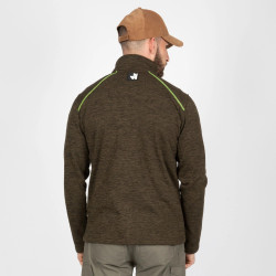 Gilet de travail maille doublee polaire col montant Lenny Nine Worths kaki 2