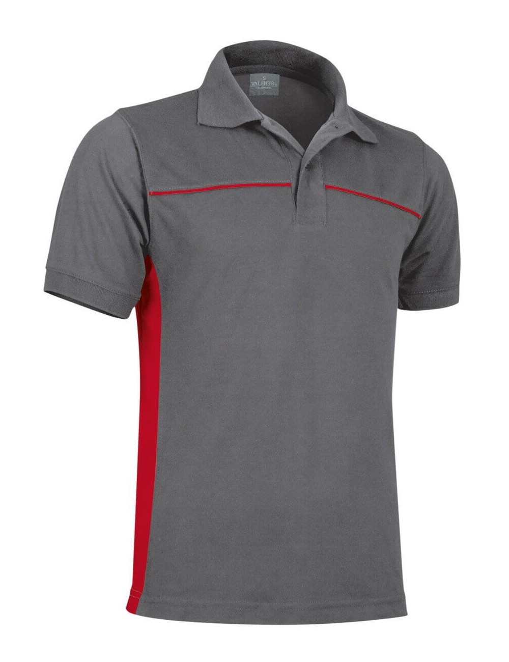 Polo travail manches courtes Thunder cotepro gris/rouge