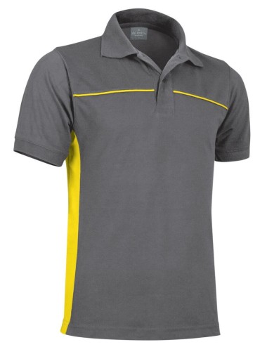 Polo travail manches courtes Thunder cotepro gris/jaune