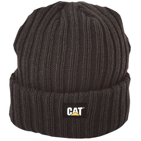 Bonnet tricote homme noir C-443 avec logo CAT  cotepro