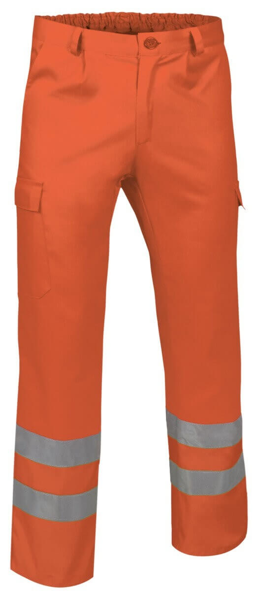 Pantalon travail haute visibilite basique Train cotepro orange