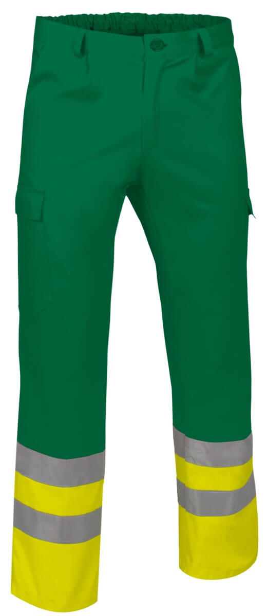 Pantalon travail haute visibilite basique Train cotepro vert