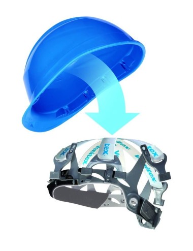 Casque chantier Deltaplus Quartz 1 serrage glissiere cotepro bleu vue 1