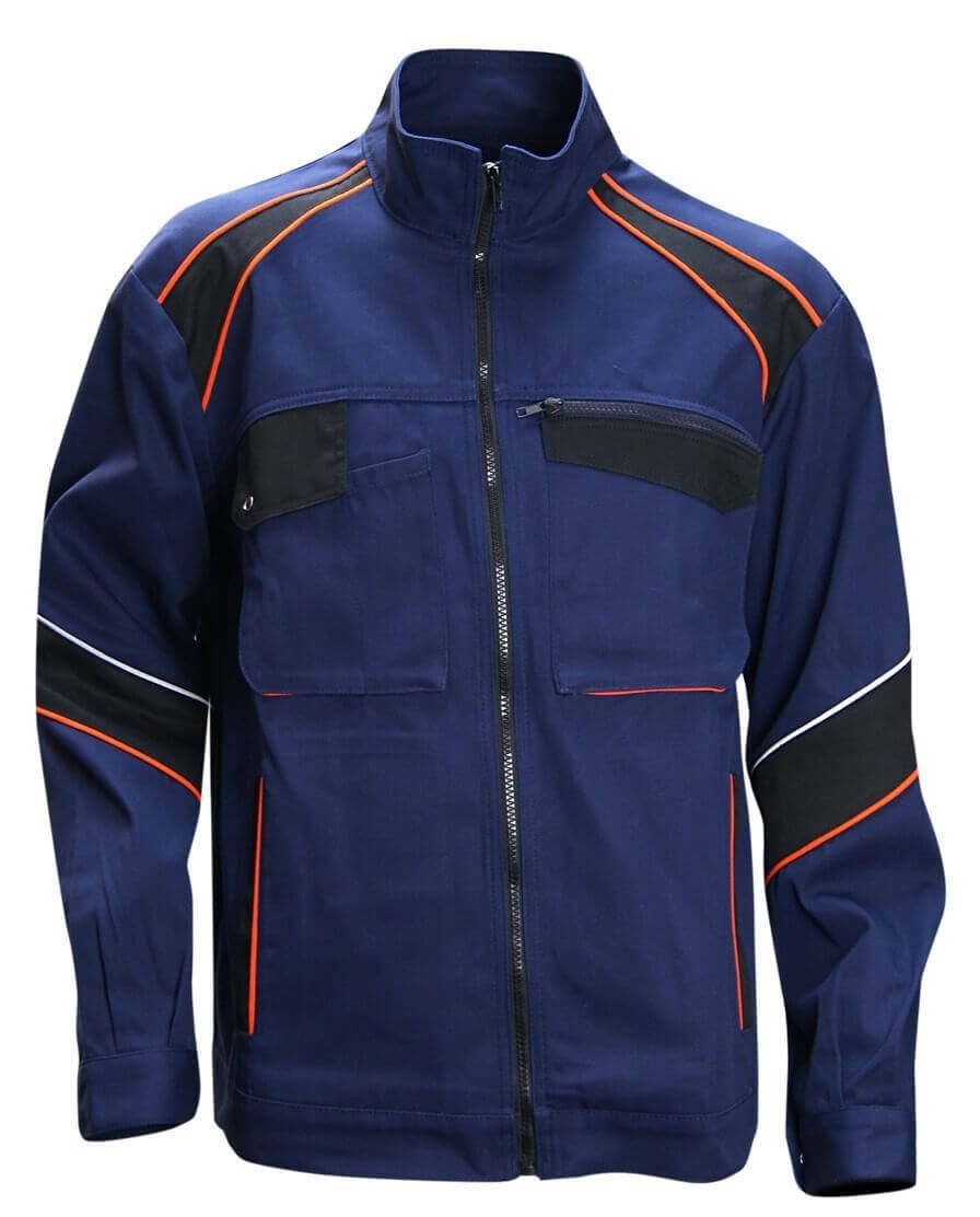 Veste De Travail Multipoches DSTOCK60 BATTERIE - Bleu Foncé/gris, Tissu Robuste, Poches Pratiques