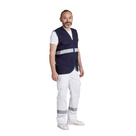 Gilet ambulancier sans manches marine ou blanc Remi cotepro