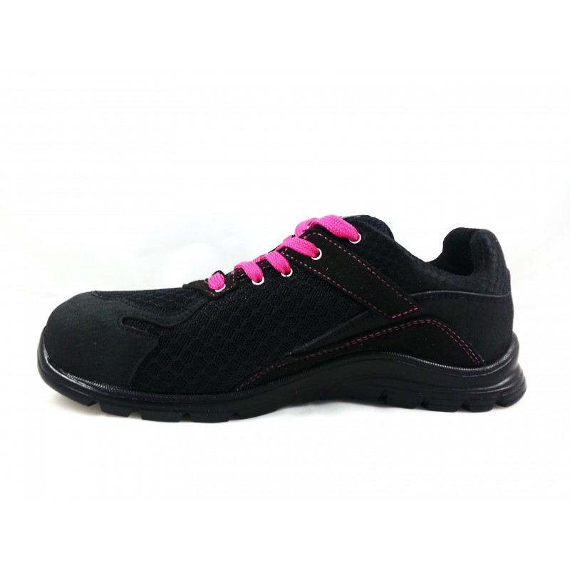 Basket sécurité Sparco femme practice S1P noir rose côté droit - Côté Pro