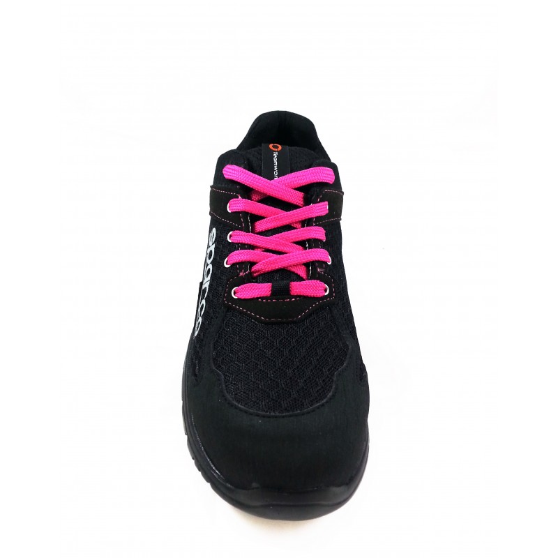 Basket sécurité Sparco femme practice S1P noir rose côté droit - Côté Pro