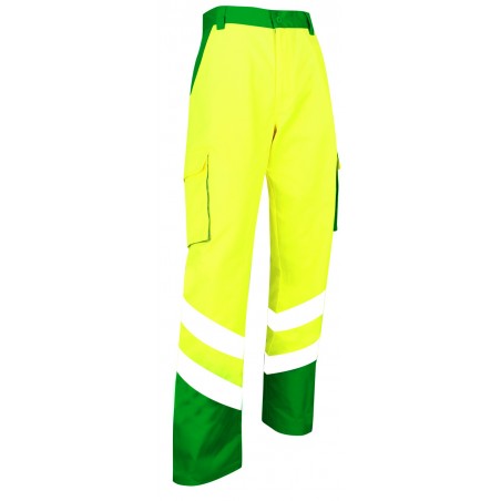 Pantalon haute visibilite Balise EN ISO 20471 vert jaune cotepro