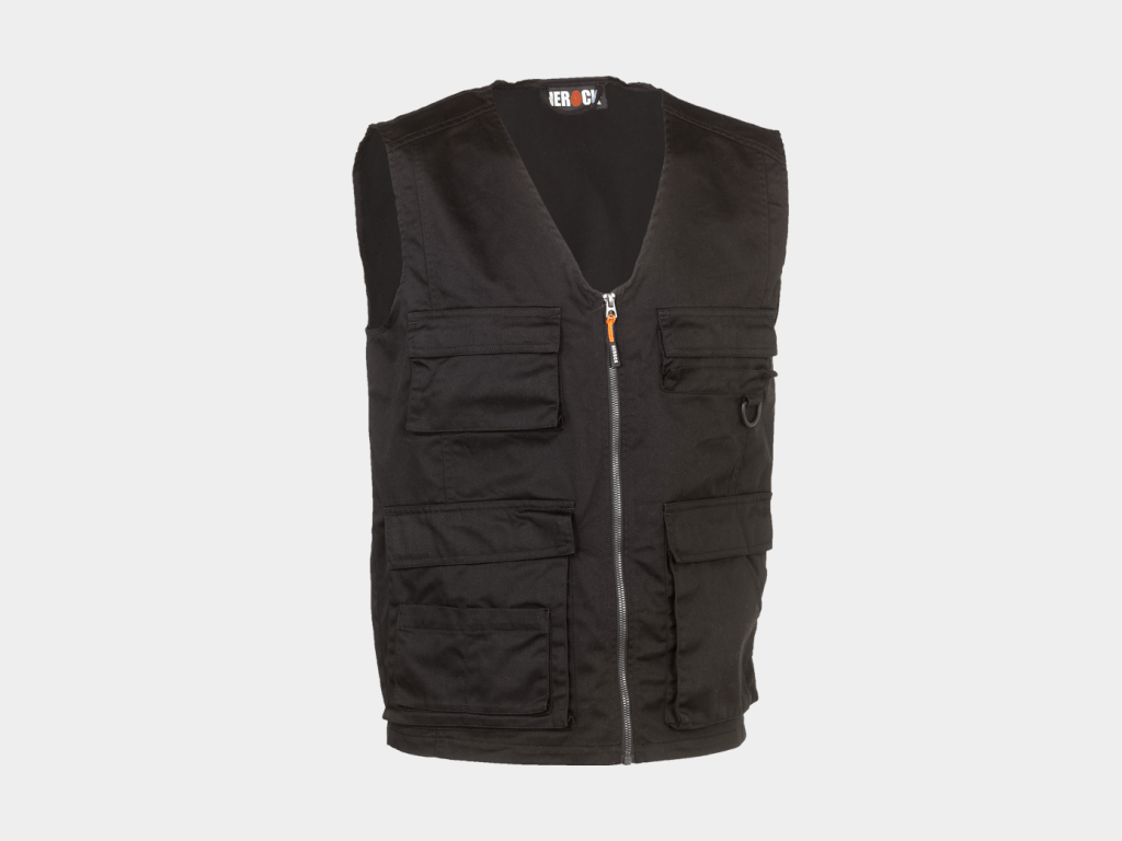 Gilet travail sans manches multipoches Torro Herock cotepro noir