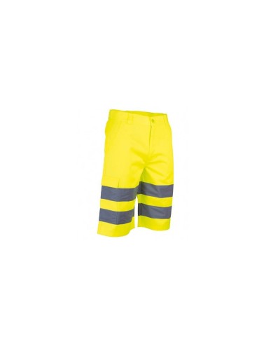 Bermuda haute visibilite EN ISO 20471 jaune fluo cotepro