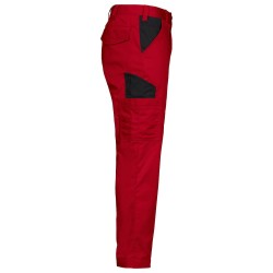 Pantalon travail leger 2518 Projob rouge ou blanc cotepro vue 2