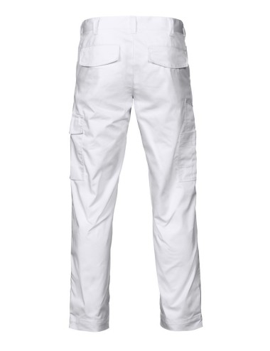 Pantalon travail leger 2518 Projob rouge ou blanc cotepro blanc vue 1