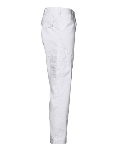 Pantalon travail leger 2518 Projob rouge ou blanc cotepro blanc vue 2