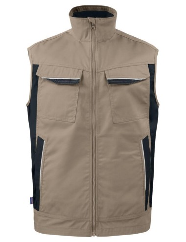 Gilet travail bodywarmer 5706 Projob rouge ou beige cotepro beige