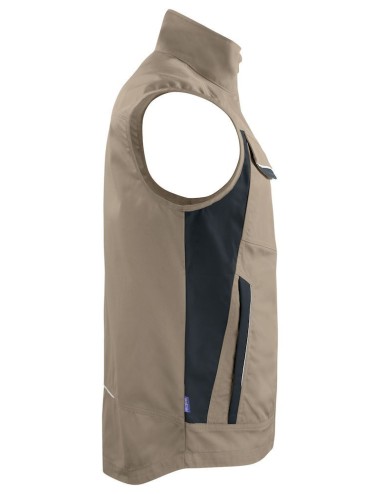 Gilet travail bodywarmer 5706 Projob rouge ou beige cotepro beige vue 2