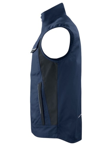 Gilet travail bodywarmer 5706 Projob gris ou marine cotepro marine vue 2