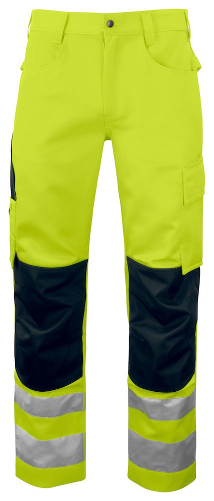 Pantalon haute visibilite poches genoux 6532 Projob jaune cotepro