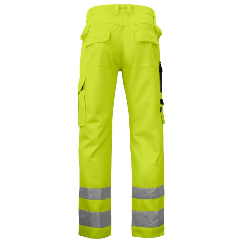 Pantalon haute visibilite poches genoux 6532 Projob jaune cotepro