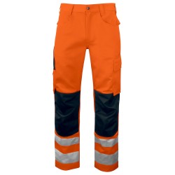 Pantalon haute visibilite poches genoux 6532 Projob orange cotepro