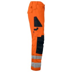 Pantalon haute visibilite poches genoux 6532 Projob orange cotepro vue 2