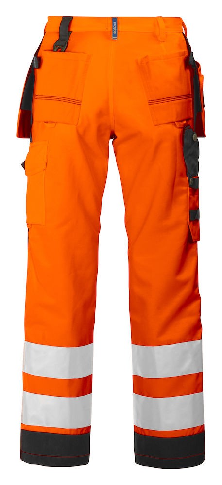 Pantalon haute visibilite classe 2 resistant 6506 Projob orange cotepro vue 1