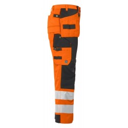 Pantalon haute visibilite classe 2 resistant 6506 Projob orange cotepro vue 2