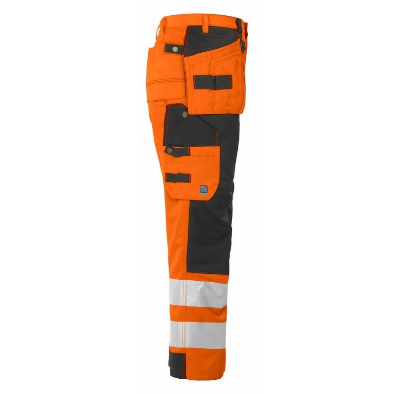 Pantalon haute visibilite classe 2 resistant 6506 Projob orange cotepro
