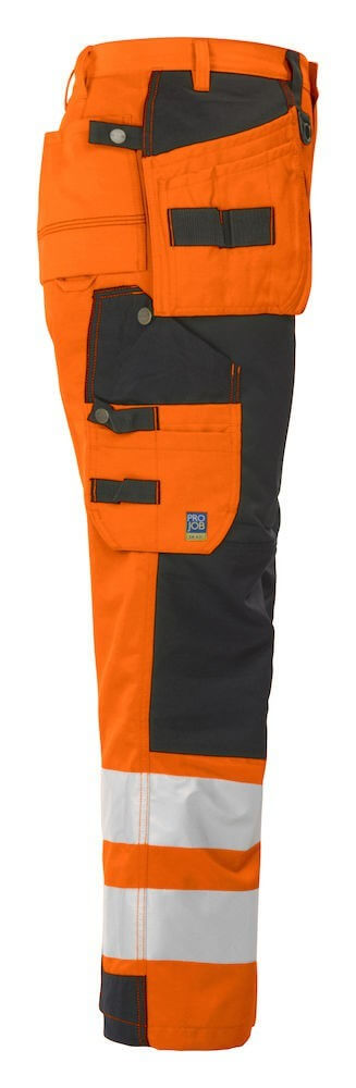 Pantalon haute visibilite classe 2 resistant 6506 Projob orange cotepro vue 2