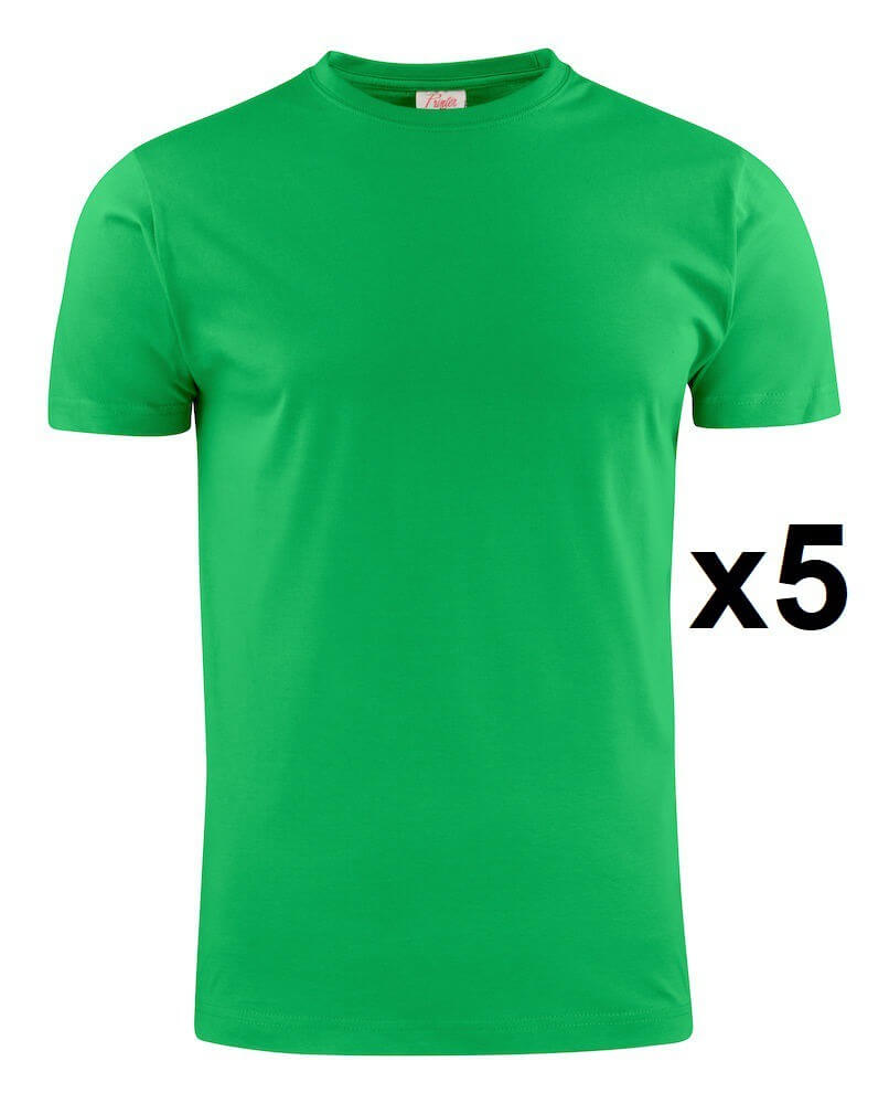 Tee shirt manches courtes vert Heavy RSX lot 5 cotepro