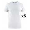 Tee shirt manches courtes blanc Heavy RSX lot de 5
