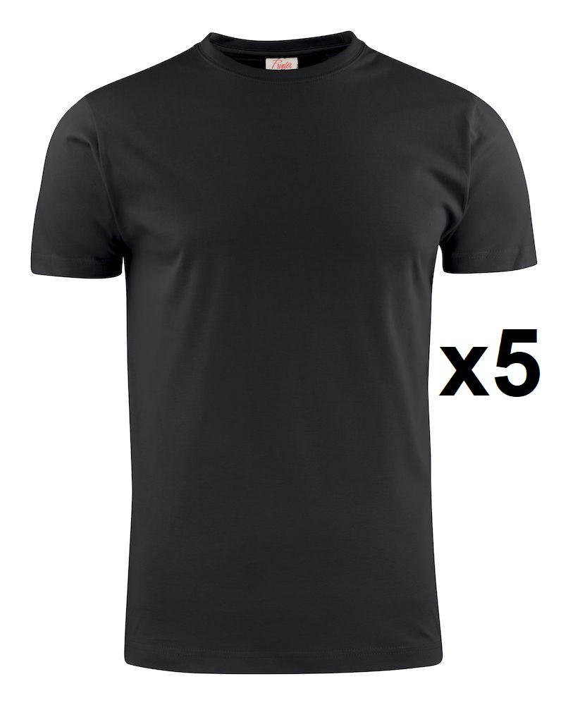 Tee shirt manches courtes noir Heavy RSX lot 5 cotepro