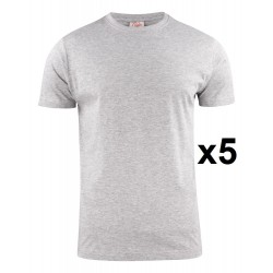Tee shirt manches courtes eco gris light RSX lot 5 cotepro