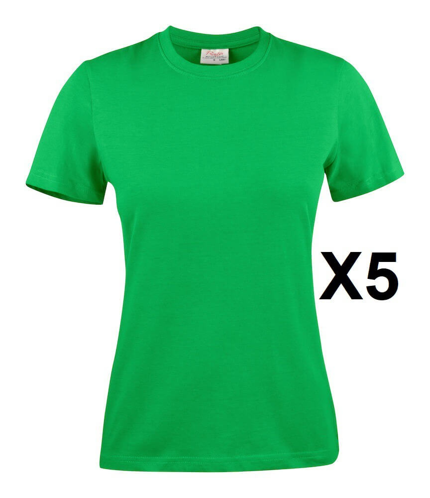Tee shirt manches courtes femme vert Heavy RSX lot 5 cotepro
