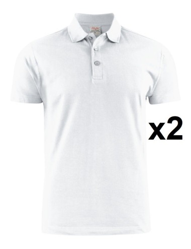 Polo pique manches courtes lot 2 Surf RSX Printer cotepro blanc