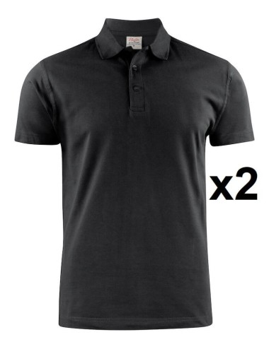 Polo pique manches courtes lot 2 Surf RSX Printer cotepro noir