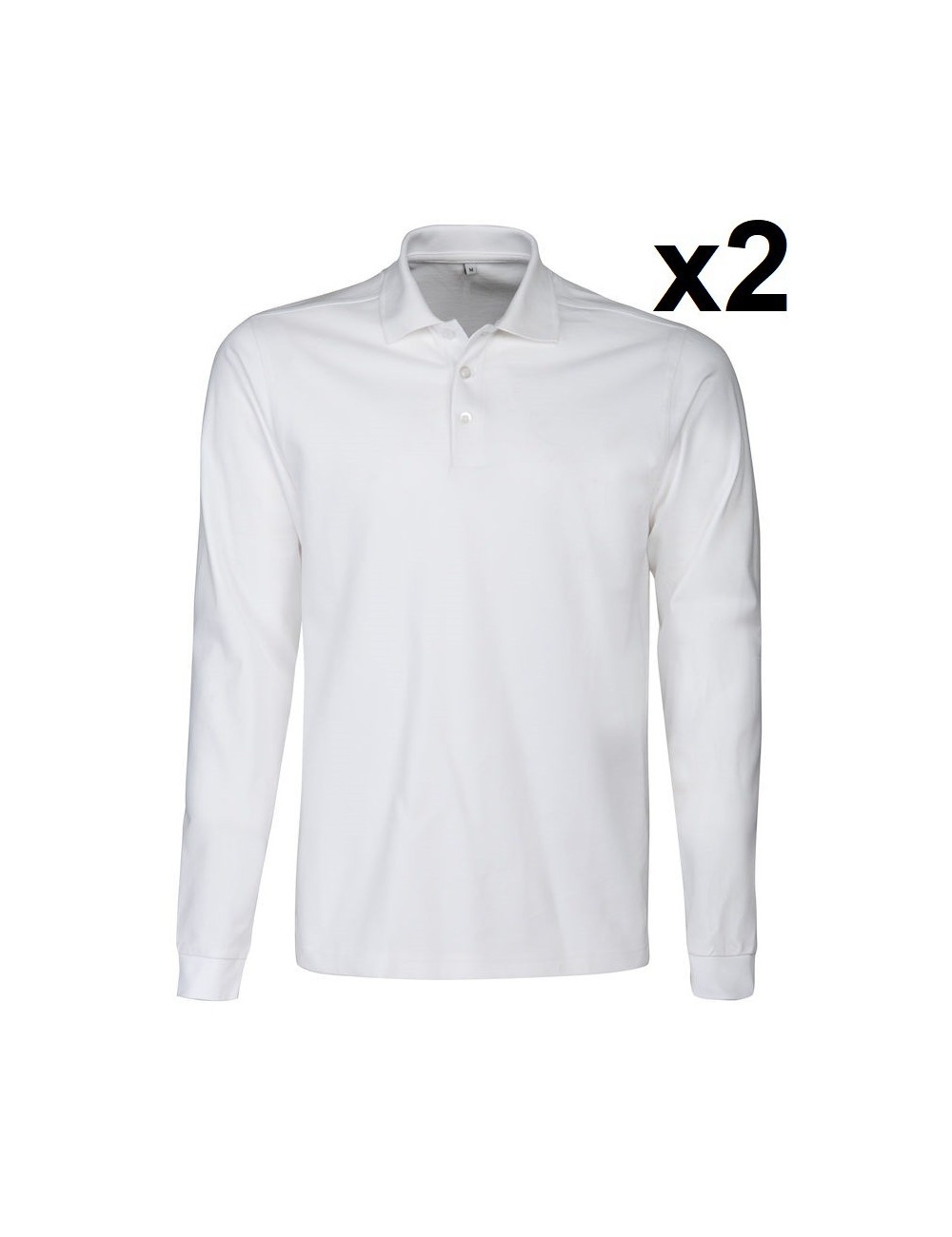 Polo pique manches longues lot 2 Surf RSX Printer cotepro blanc