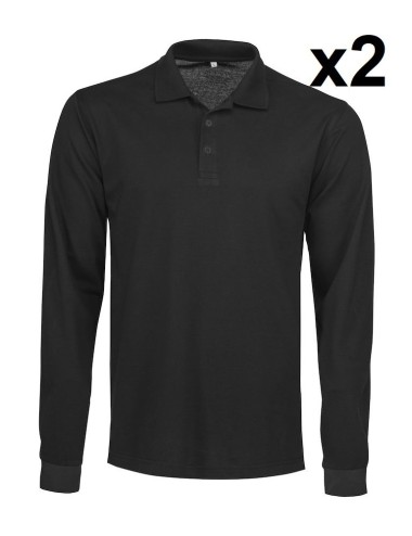 Polo pique manches longues lot 2 Surf RSX Printer cotepro noir