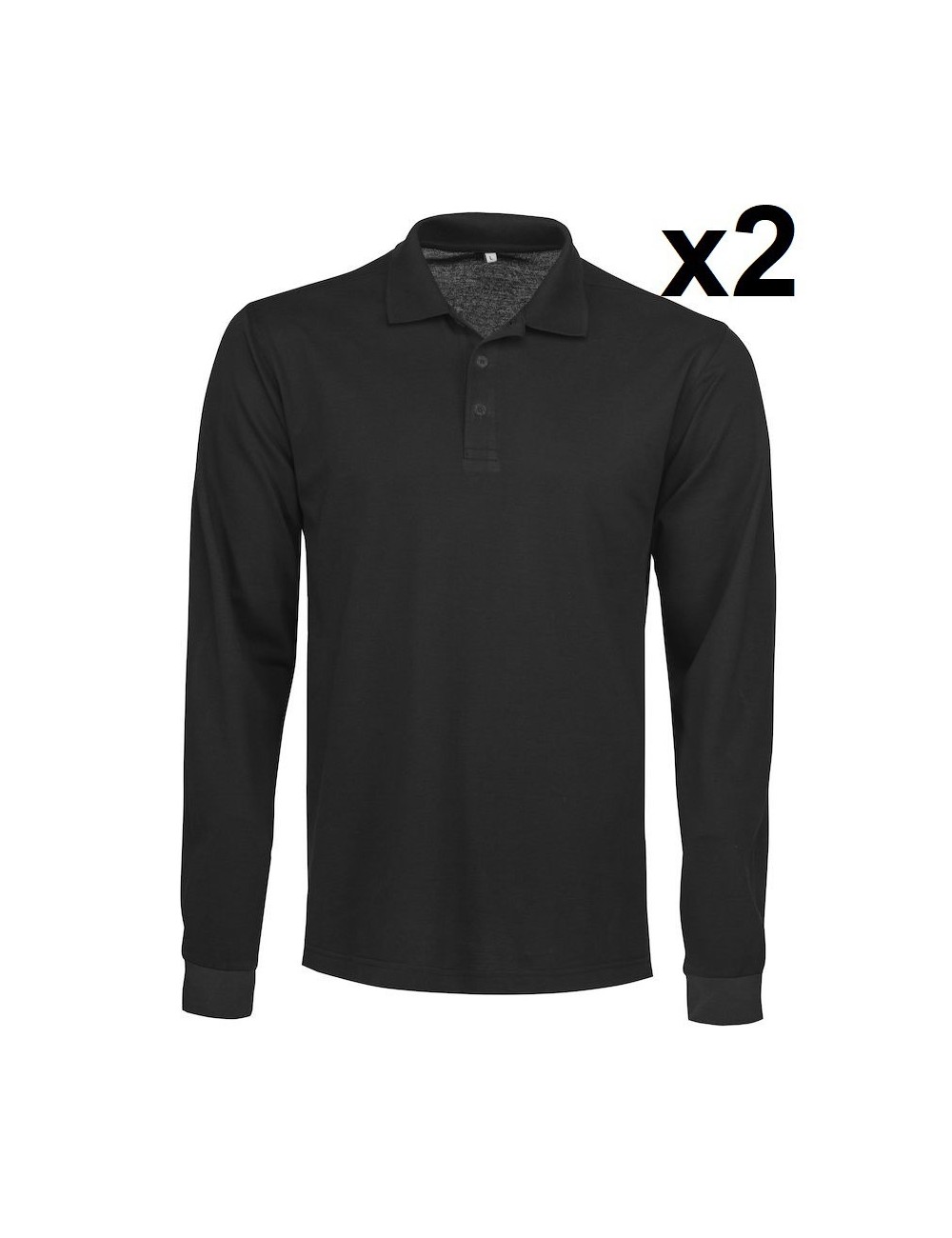 Polo pique manches longues lot 2 Surf RSX Printer cotepro noir