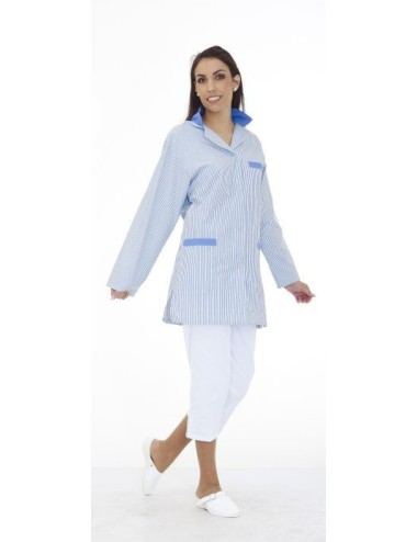 Blouse 85cm manches longues transformables Chloe cotepro bleu
