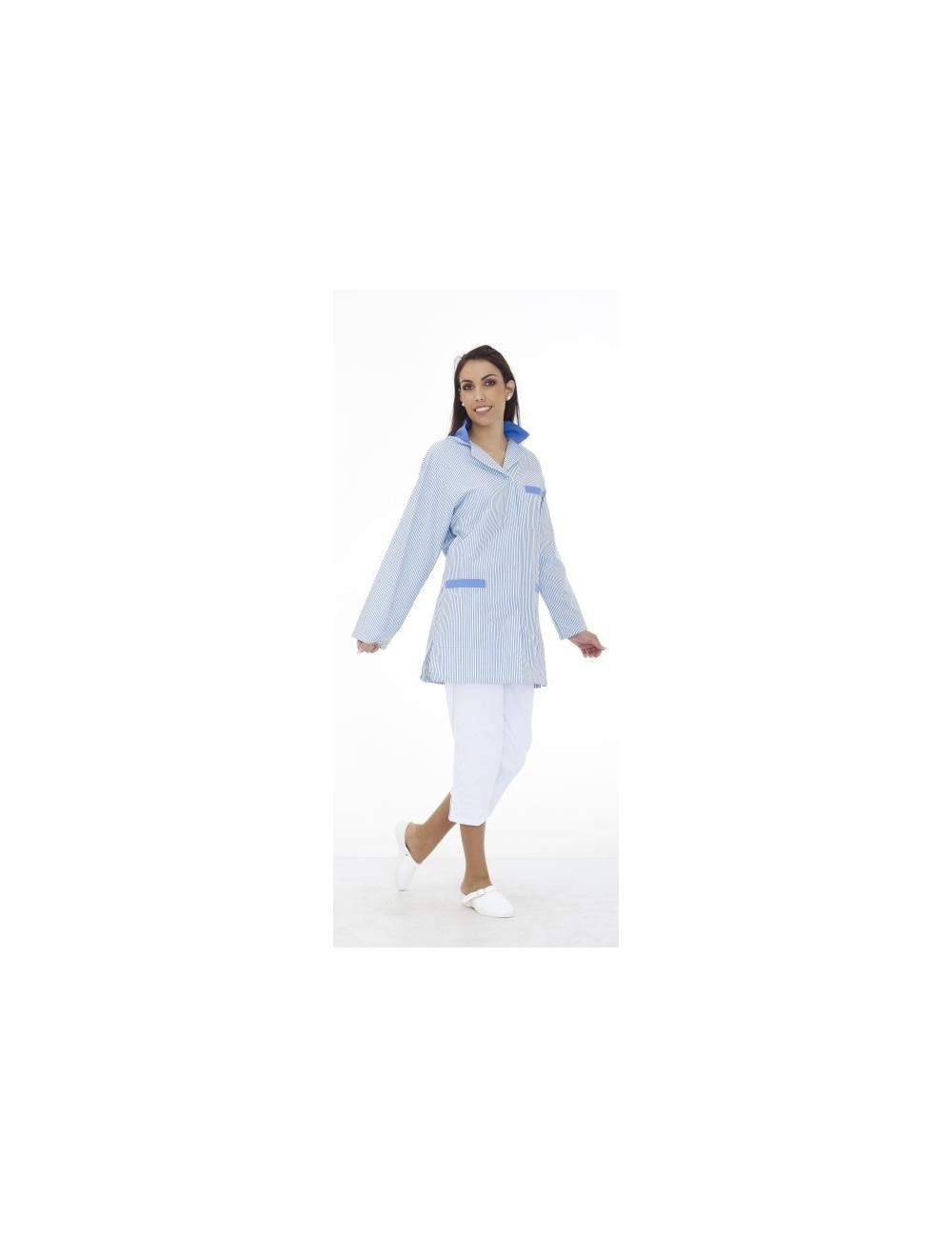 Blouse 85cm manches longues transformables Chloe cotepro bleu
