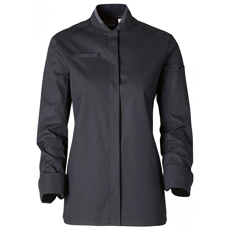 Veste cuisine femme manches longues Blackstitch Molinel noir cotepro.fr