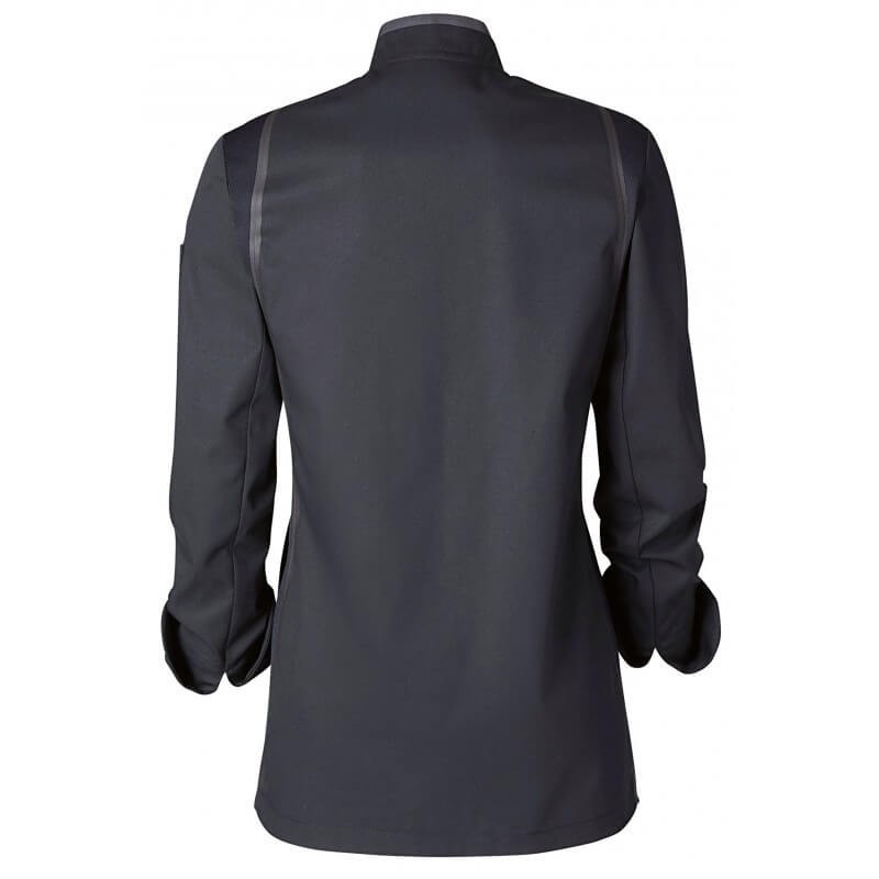 Veste cuisine femme manches longues Blackstitch Molinel noir cotepro.fr