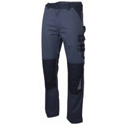 Pantalon travail coupe ajustee poches genouilleres LMA cotepro gris
