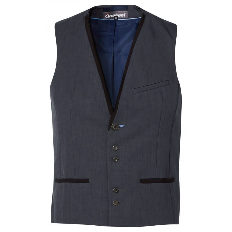 Gilet service homme bar hotellerie fitn blue Molinel cotepro gris